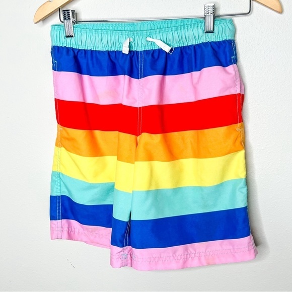 Hanna Andersson Rainbow Stripe Swimsuit Boys Size 12 - Picture 1 of 3